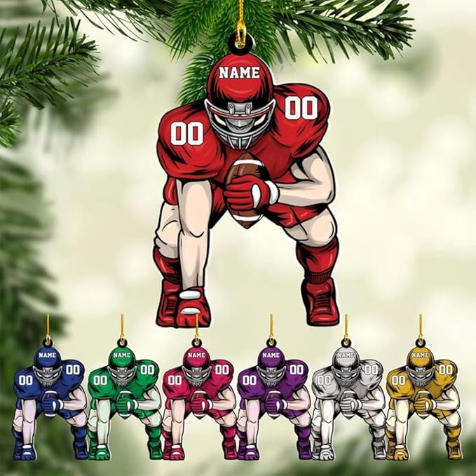 Custom Football Player Ornament - American Football Ornament Gift LL35