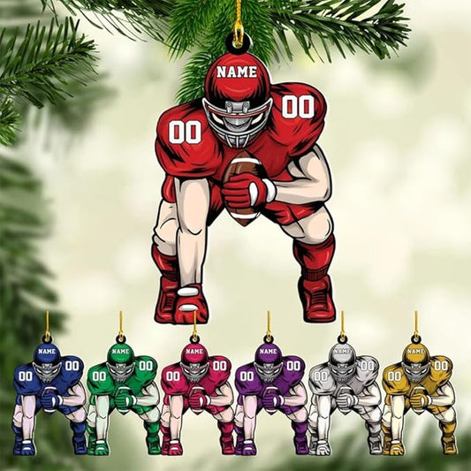 Custom Football Player Ornament - American Football Ornament Gift LL35