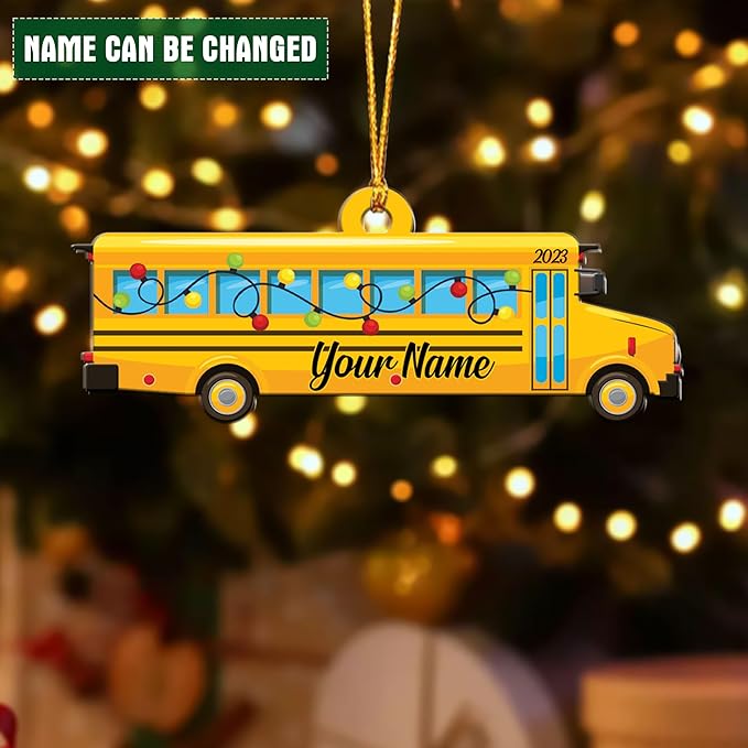 Customized School Bus Ornament - Bus Driver Christmas Gift L13