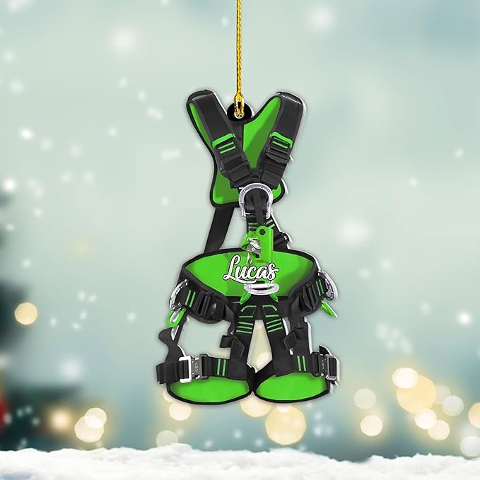 Personalized Climbing Ornament - Custom Rock Climber Christmas Gift for Mountaineers LL4