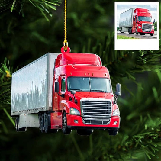 Customized Semi Truck Christmas Decor - Truck Driver Ornament Gift L15