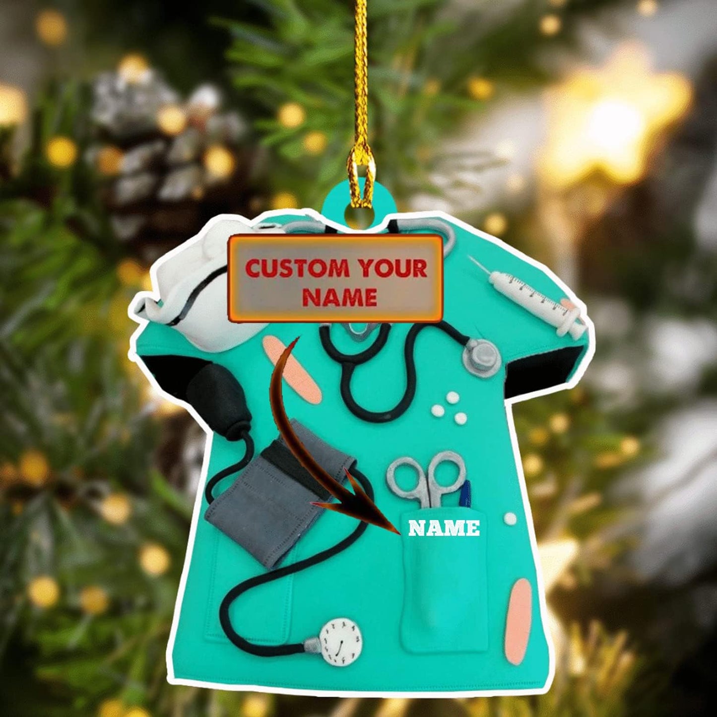 Custom Nurse Uniform Ornament - Nurse Christmas Ornament Design 15