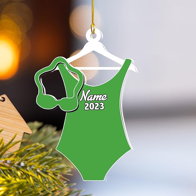 Personalized Swimming Ornament - Custom Swimmer Christmas Gift for Boys, Girls & Pool Lovers LL13