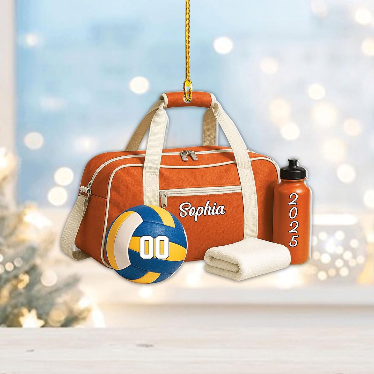 Personalized Volleyball Christmas Ornament – Custom Name Acrylic Ornament, Team Sports Holiday Decor, Volleyball Player Gift, Custom Xmas Keepsake TV11