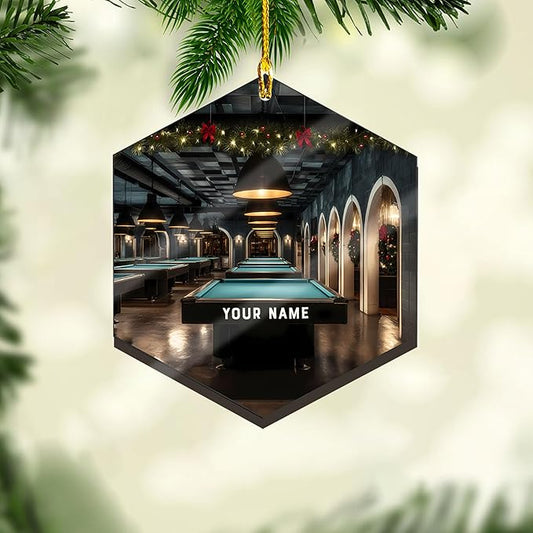 Personalized Billiards Ornament 2025, Billiards Christmas Ornaments N03