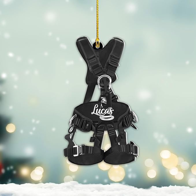 Personalized Climbing Ornament - Custom Rock Climber Christmas Gift for Mountaineers LL4