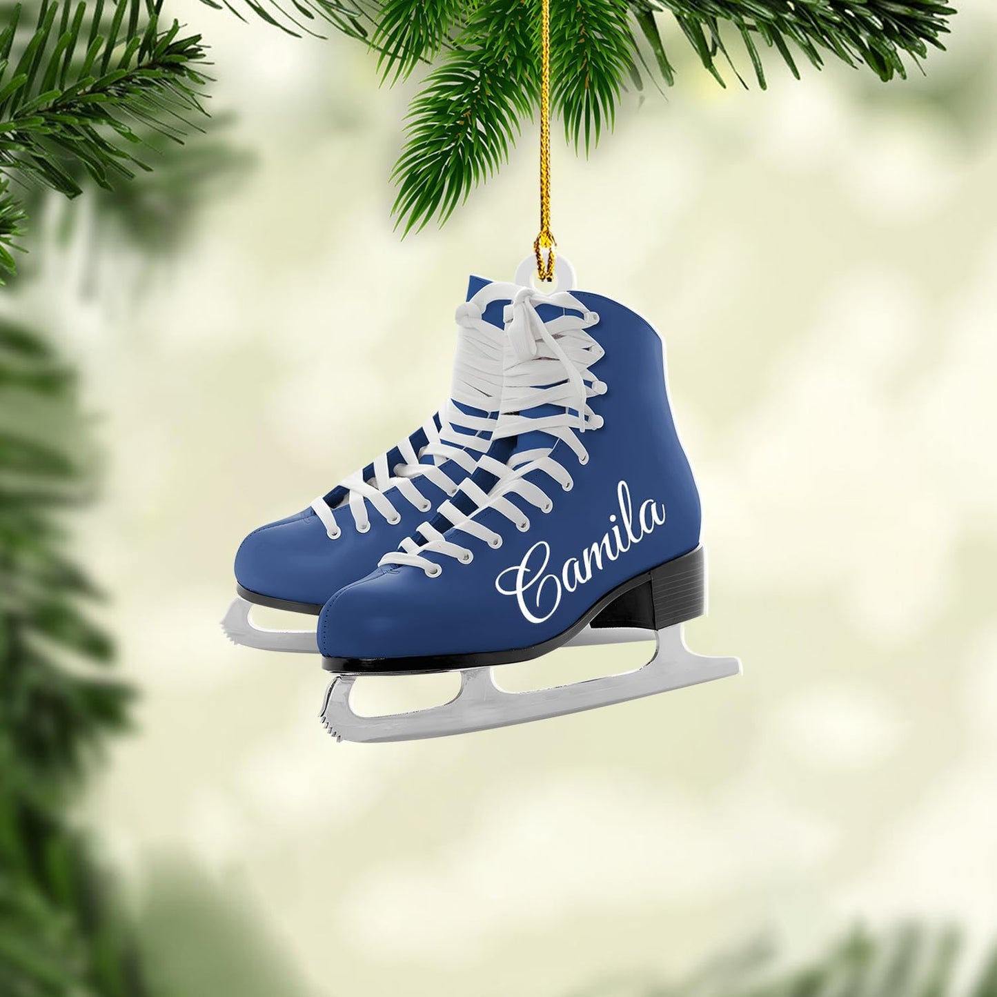 Personalized Ice Skating Christmas Ornament N04