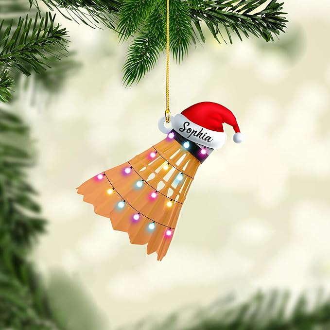 Custom Christmas Gift for Badminton Players, Sports Lovers Badminton Ornament LL21