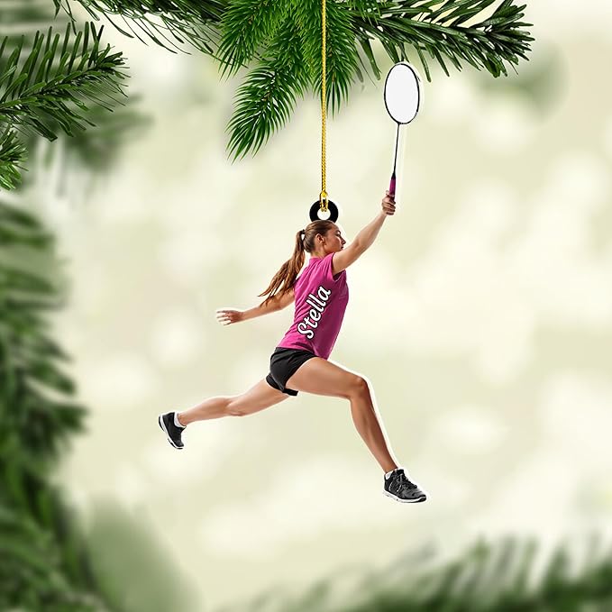 Custom Christmas Gift for Badminton Players, Sports Lovers Badminton Ornament LL23