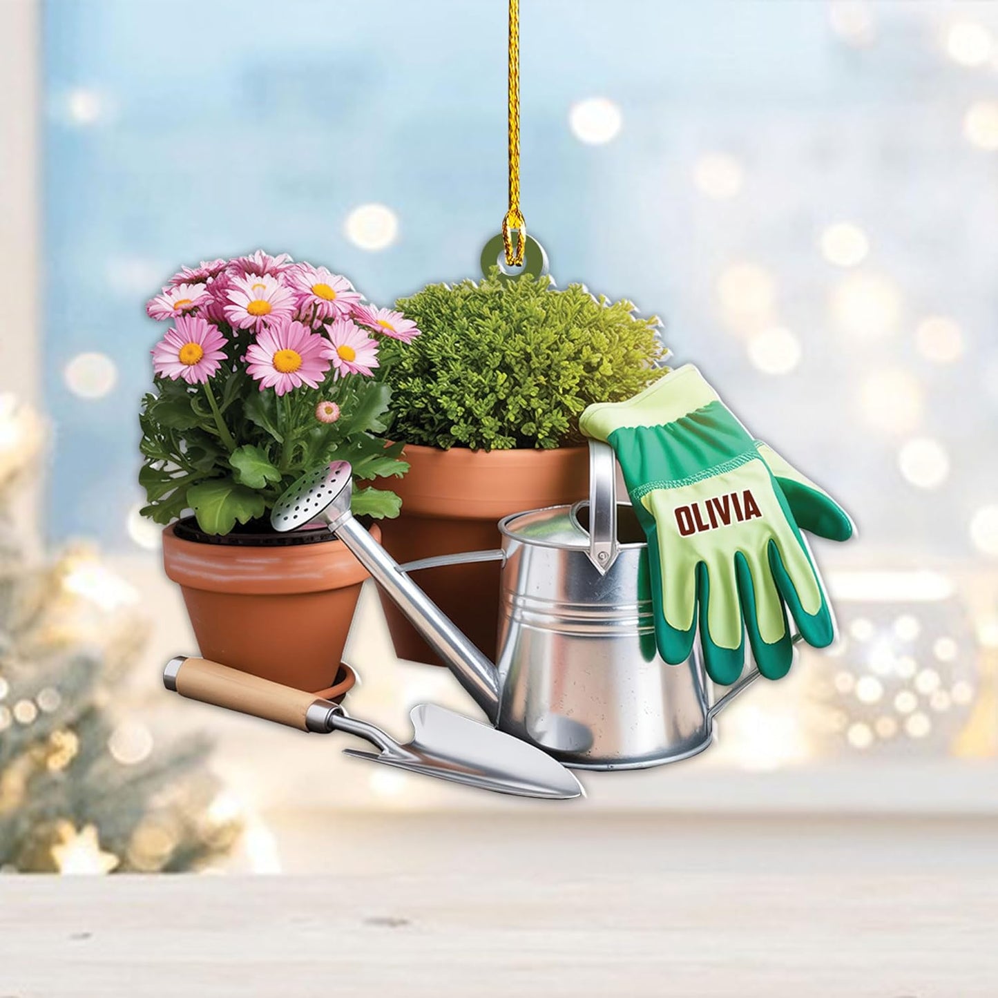 Custom Name Garden Equipment Ornament | Gardener Christmas Tree Decor Gift for Plant & Nature Lovers TG72