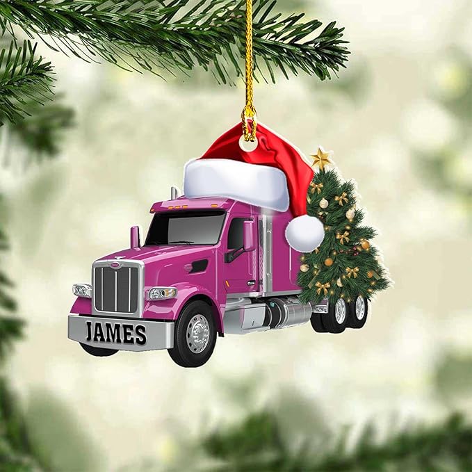 Customized Semi Truck Christmas Decor - Truck Driver Ornament Gift L16