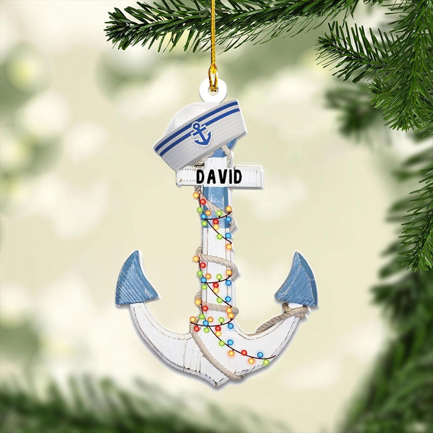 Custom Name Sailor Ornament – Personalized Captain Acrylic Sailing Ornament, Nautical Christmas Tree Decoration for Navy Lovers TS22