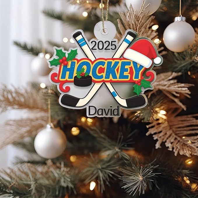 Personalized ice Hockey Ornament N25