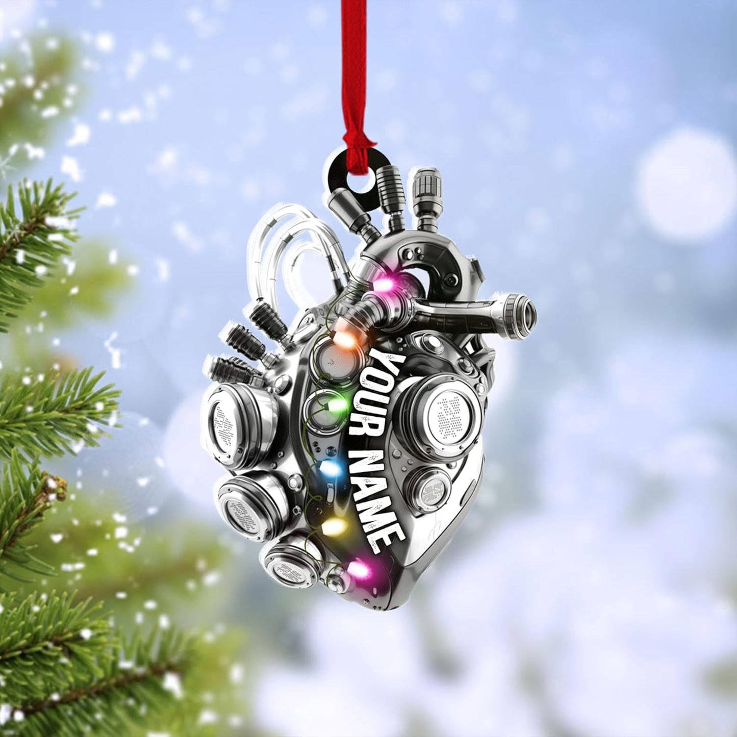 Custom Drag Racing Ornament – Personalized Hot Rod Engine Acrylic Christmas Decoration, Mechanic Gift for Car Lovers TDR10