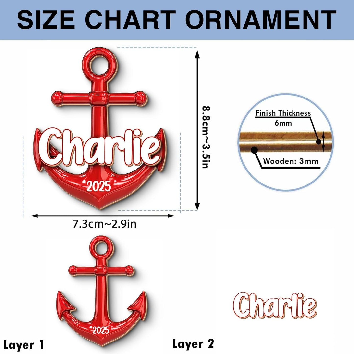 Personalized Sailor Ornament – Custom Captain Sailor Acrylic Ornament, Unique Sailing Glass Keepsake, Navy Captain Holiday Gift for Sailors TS16