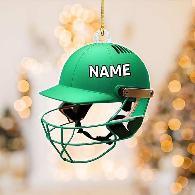 Personalized Cricket Christmas Ornament 2025, Custom Cricket Bat Ornament NO8