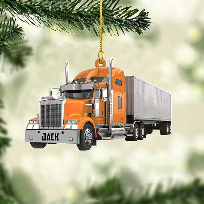 Personalized Semi Truck Christmas Decor - Truck Driver Ornament Gift L14