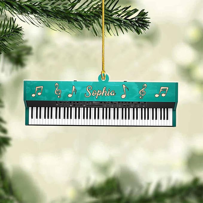 Customized Piano Ornament - Music Instrument Christmas Gift for Piano Lovers LL33