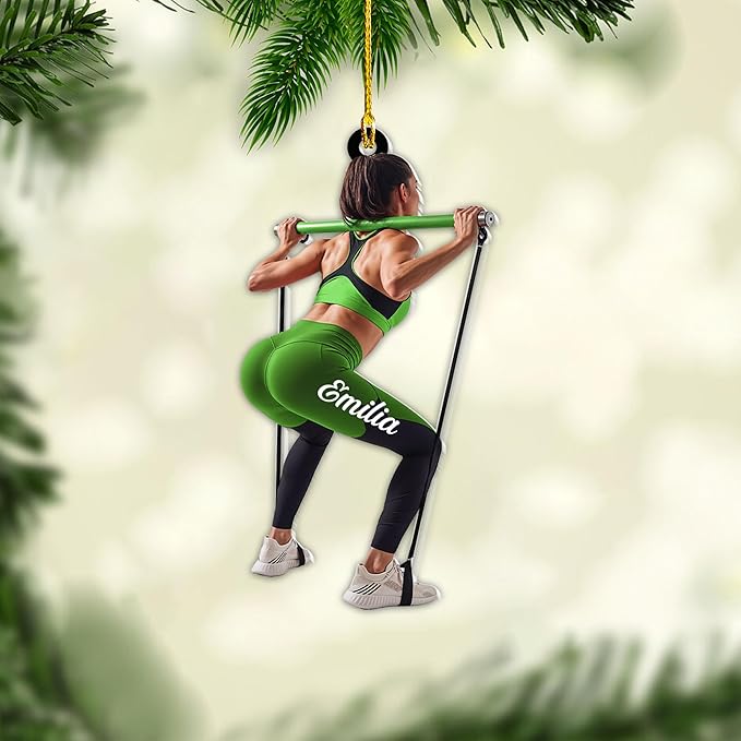 Customized Pilates Christmas Ornament - Pilates Gift for Women, Acrylic Christmas Ornament LL31