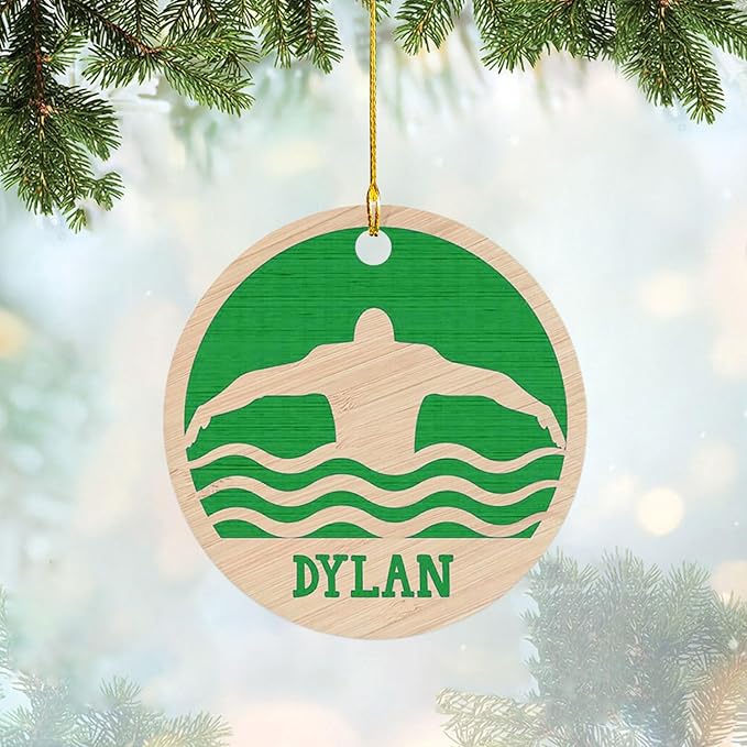 Personalized Swimming Ornament - Custom Swimmer Christmas Gift for Boys, Girls & Pool Lovers LL8