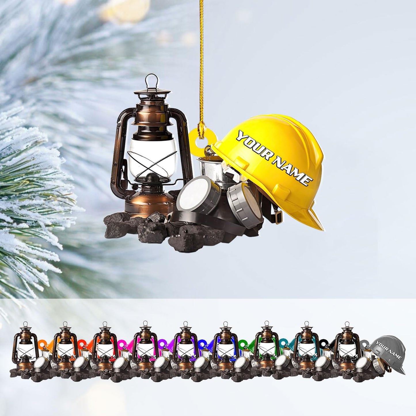 Custom Coal Miner Christmas Ornament – Personalized Name Decor Cmn2