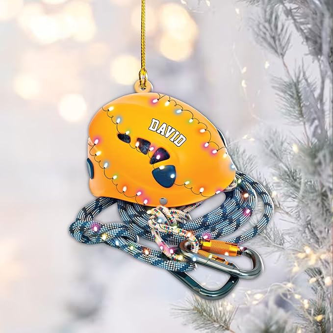 Custom Climbing Ornament - Custom Rock Climber Christmas Gift for Mountaineers LL11