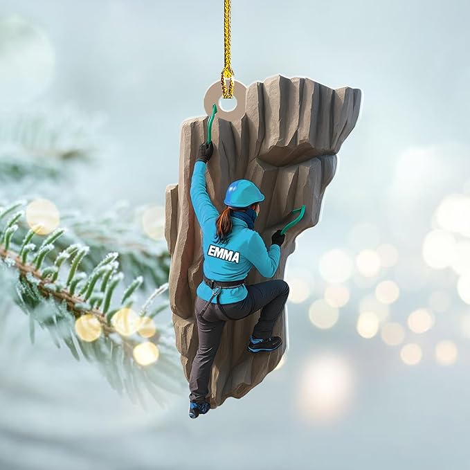 Personalized Rock Climber Christmas Gift for Mountaineers - Climbing Ornament LL19
