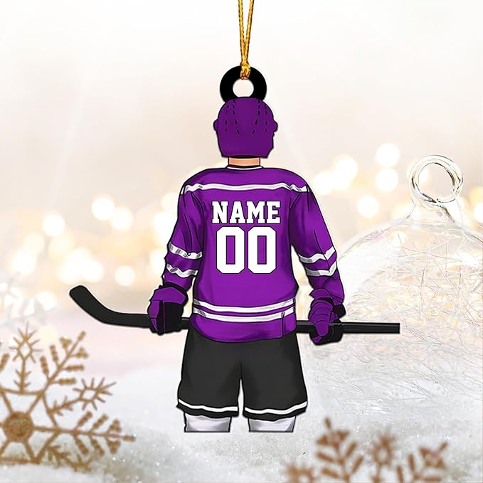 Personalized ice Hockey Ornament N33