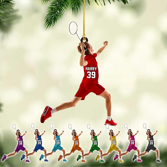 Custom Christmas Gift for Badminton Players, Sports Lovers Badminton Ornament LL26