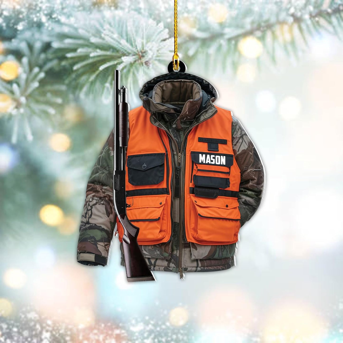 Personalized Hunting Ornament, Hunter Christmas Acrylic Ornament 2025 T02