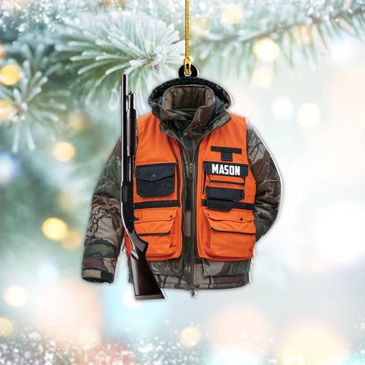 Personalized Hunting Ornament, Hunter Christmas Acrylic Ornament 2025 T02