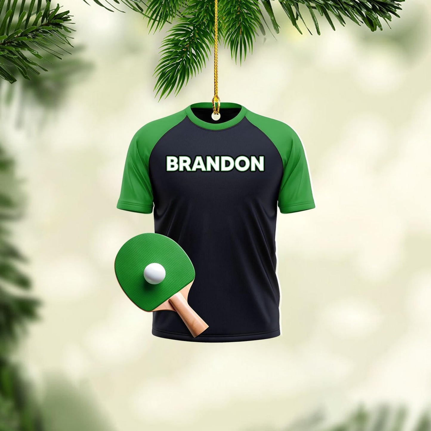 Custom Name Table Tennis Ornament – Personalized Ping Pong Acrylic Christmas Decoration, 2D Flat Player Gift for Sport Lovers TT10