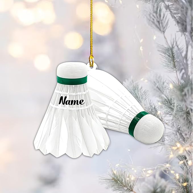 Personalized Badminton Ornament, Custom Christmas Gift for Players, Coaches & Racket Sports Lovers