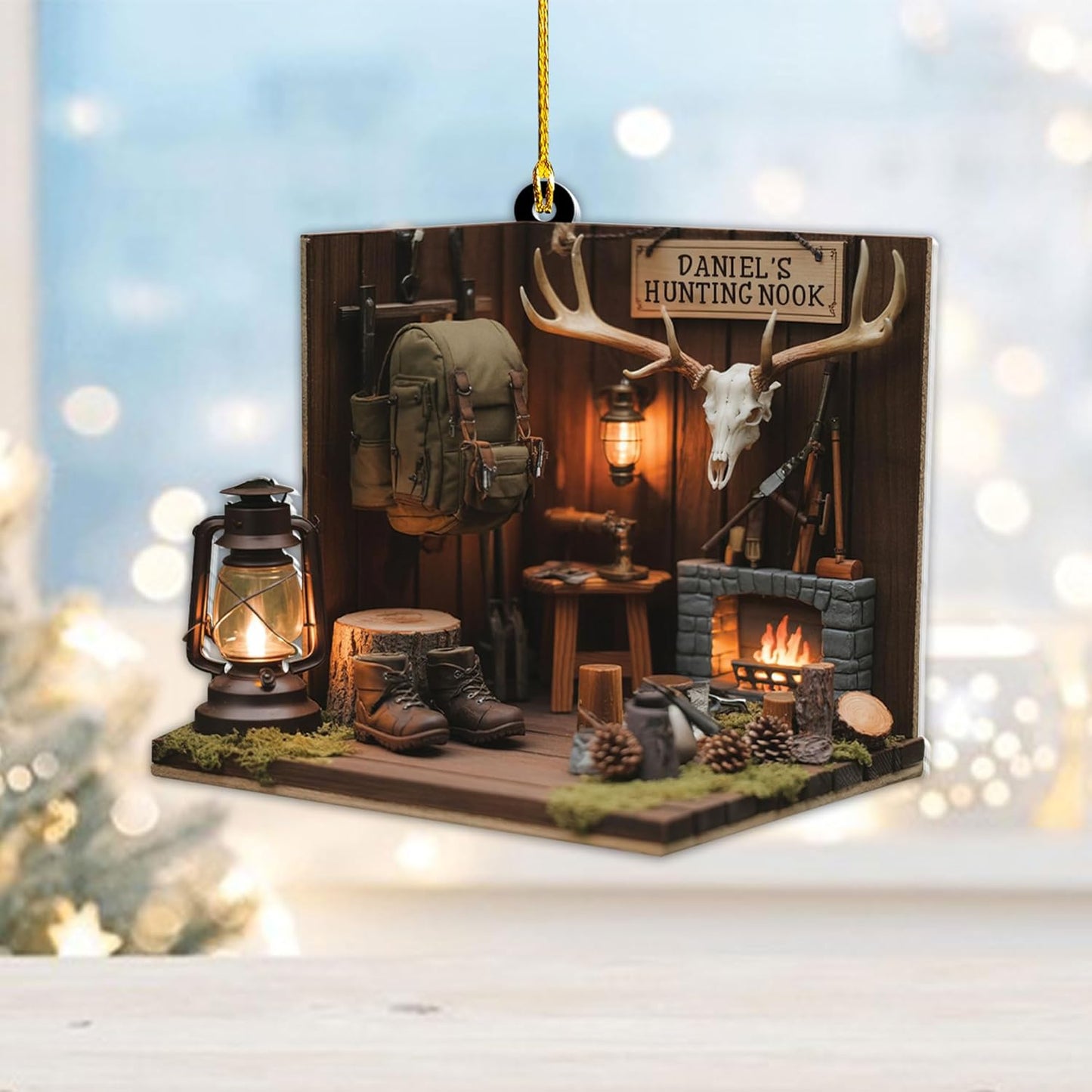 Personalized Hunting Ornament, Hunter Christmas Acrylic Ornament 2025 T07