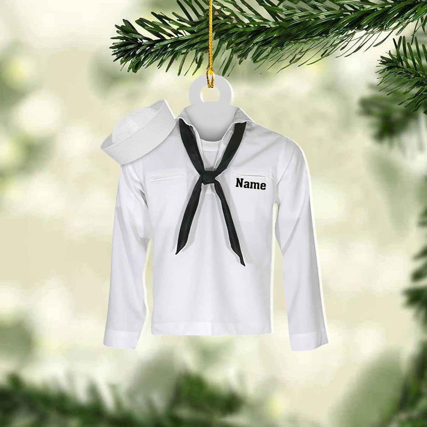 Custom Name Sailor Ornament – Personalized Captain Acrylic Sailing Ornament, Nautical Christmas Tree Decoration for Navy Lovers TS37