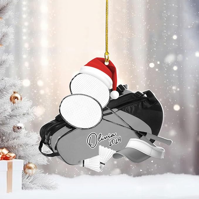 Pesonalized Christmas Gift for Badminton Players, Sports Lovers Badminton Ornament LL55