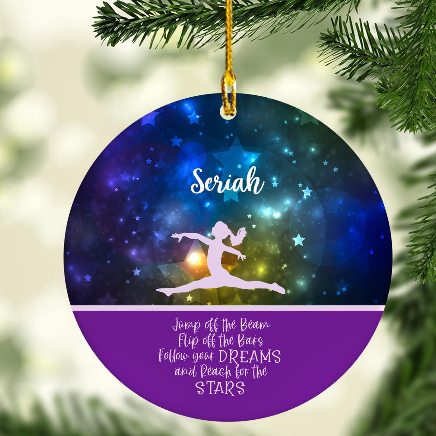 Personalized Name Gymnastics Ornament 2025, Girl Gymnast Ornaments, Wood Ornament for Xmas C04