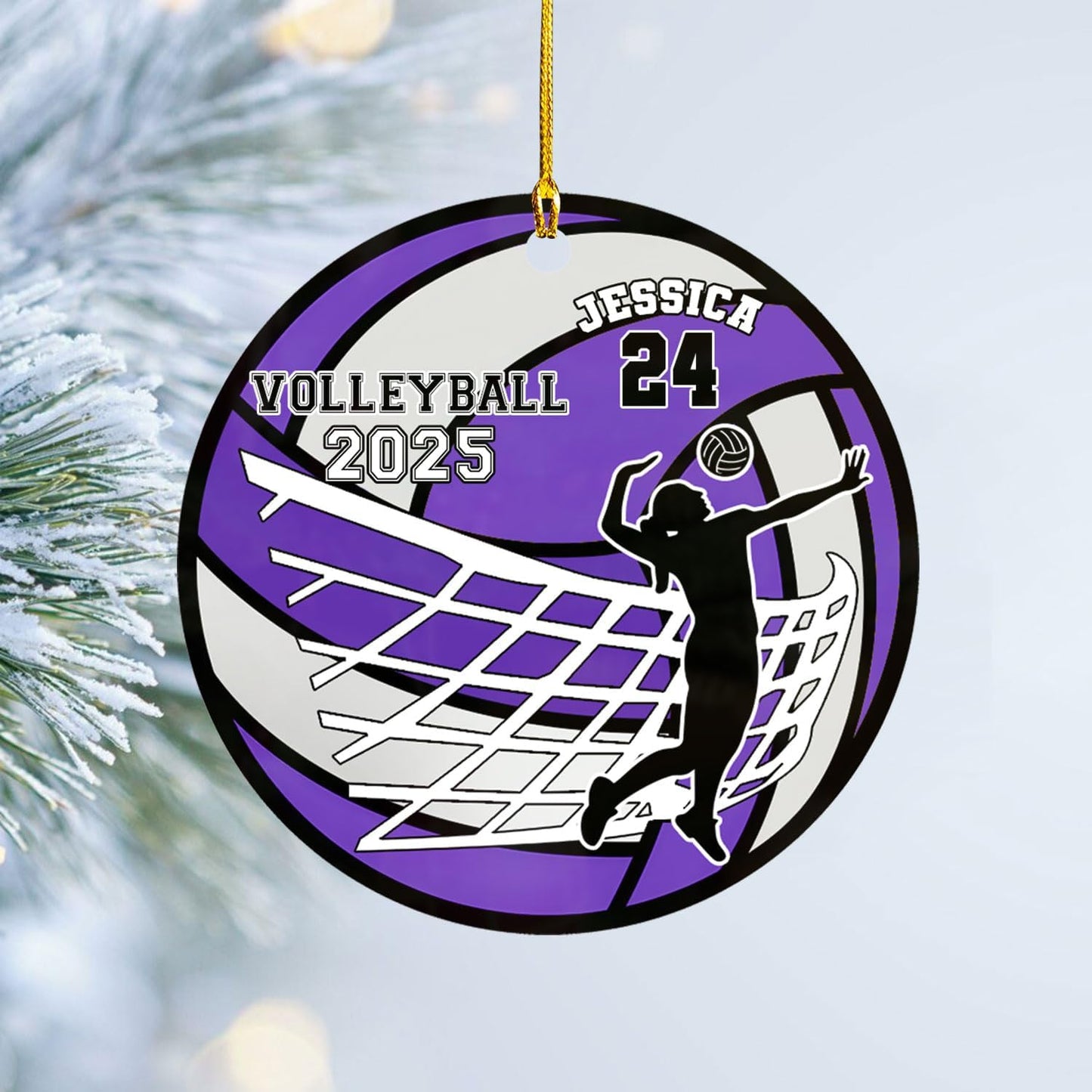 Personalized Volleyball Christmas Ornament – Custom Name Acrylic Ornament, Team Sports Holiday Decor, Volleyball Player Gift, Custom Xmas Keepsake TV6