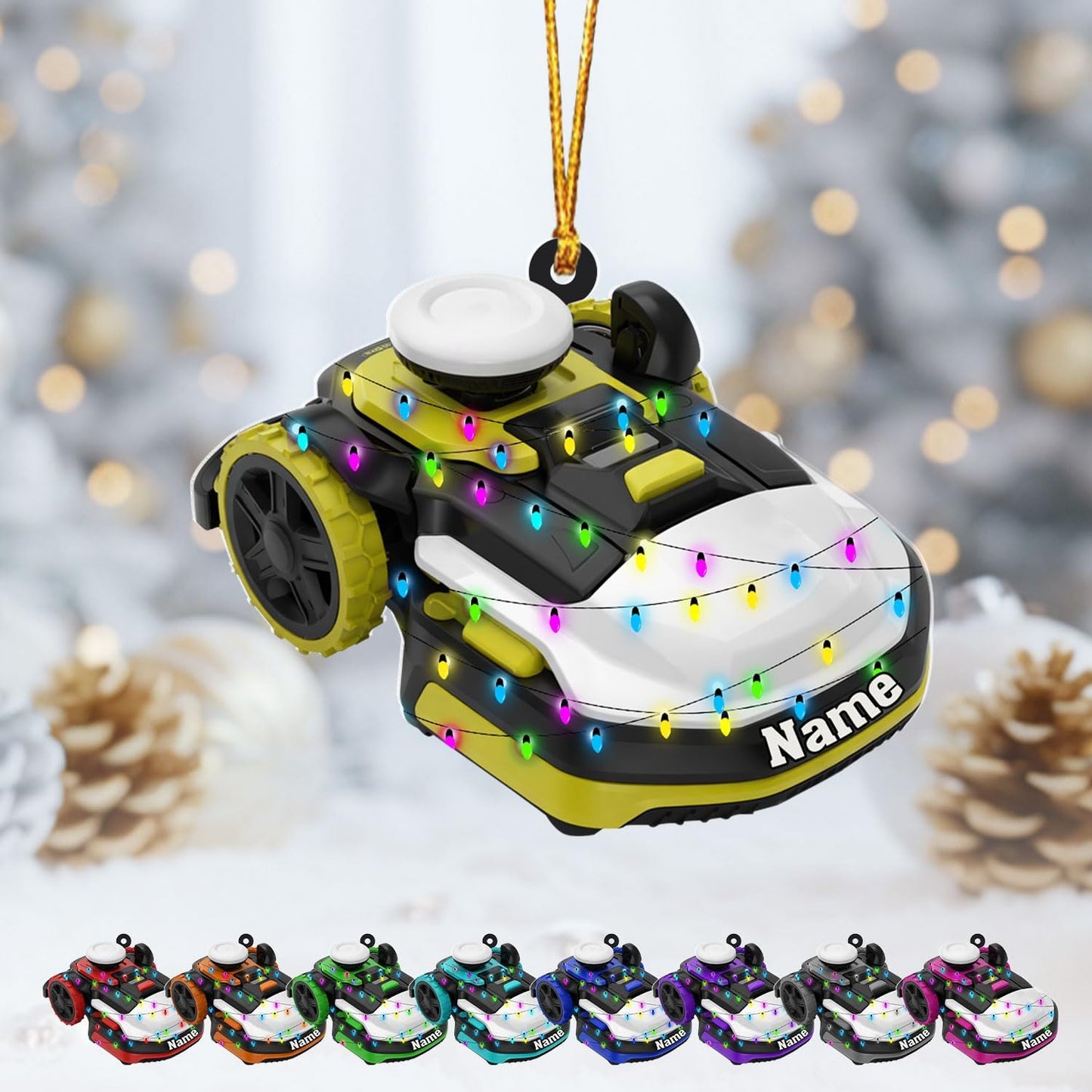 Personalized Lawn Mower Christmas Ornament | Custom Lawn Care Holiday Tree Decoration for Gardeners & Landscapers TG94