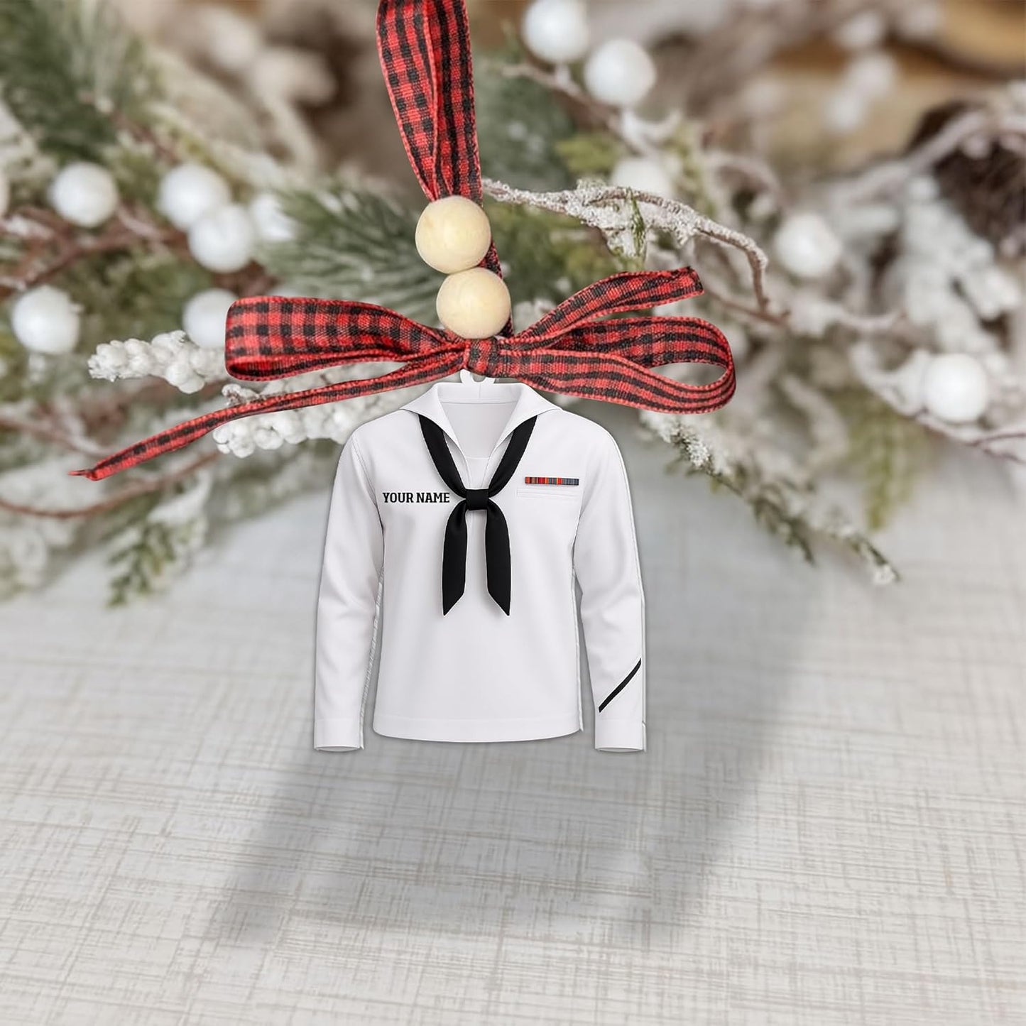 Personalized Sailor Ornament – Custom Captain Sailor Acrylic Ornament, Unique Sailing Glass Keepsake, Navy Captain Holiday Gift for Sailors TS12