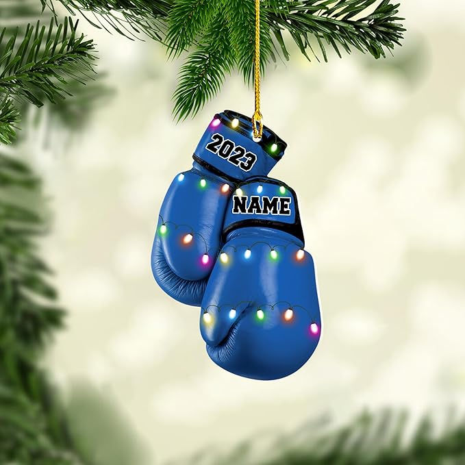 Personalized Boxing Gloves Christmas Ornament - Boxing Ornament Gift LL4