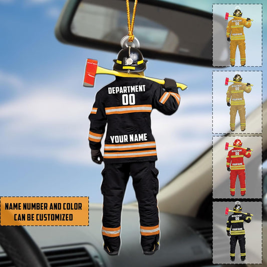 Personalized Firefighter Uniform Christmas Ornament Style 5