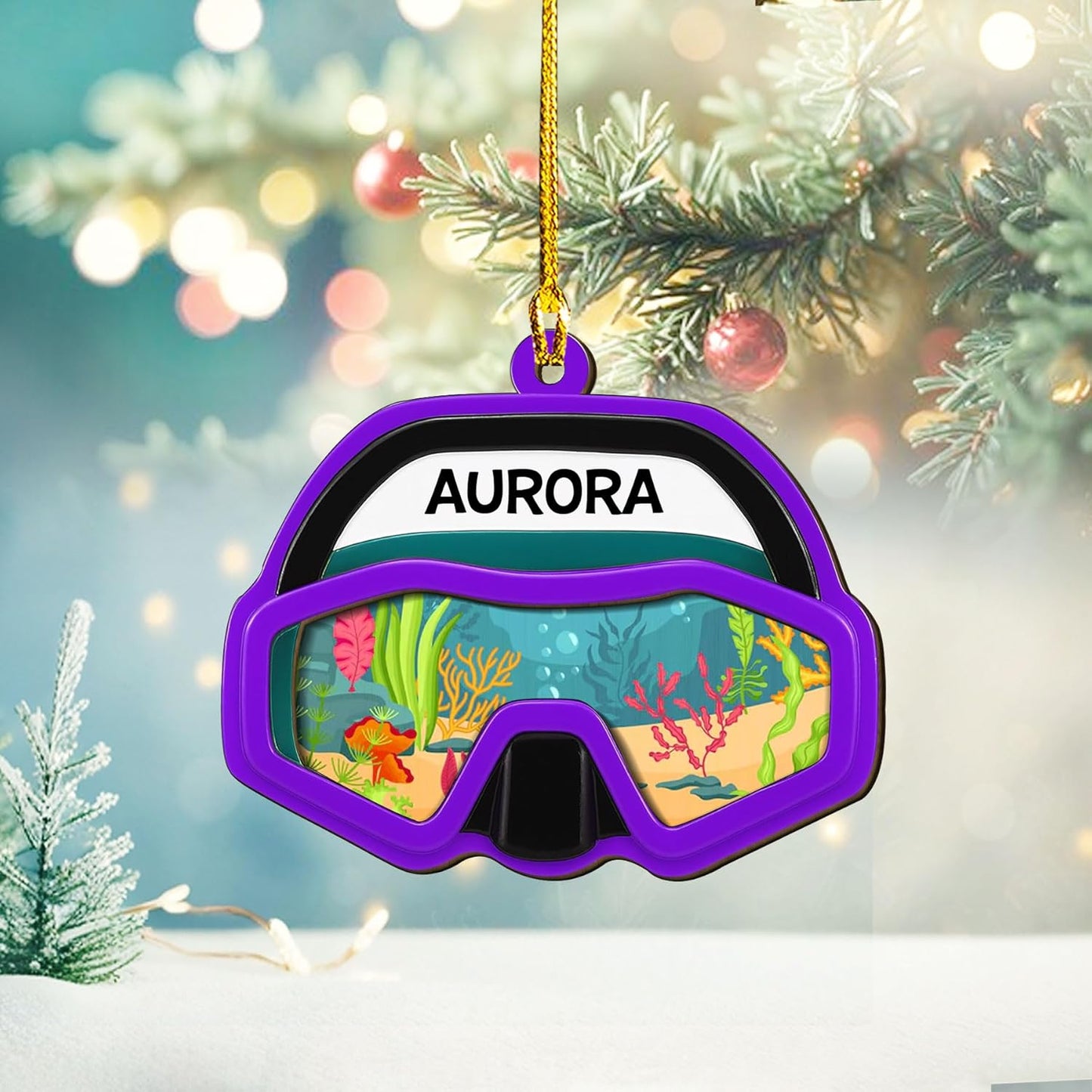 Custom Scuba Diver Ornament – Personalized Acrylic Christmas Tree Decoration, Gift for Divers and Swimmers TSD29