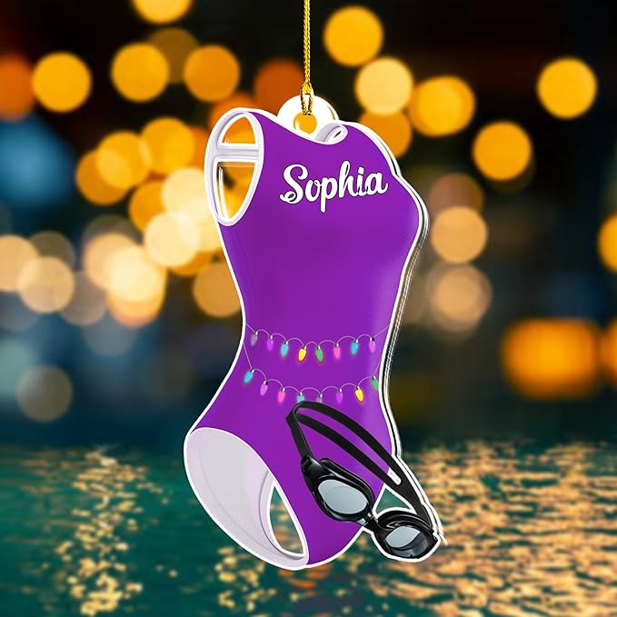 Personalized Swimming Ornament - Custom Swimmer Christmas Gift for Boys, Girls & Pool Lovers