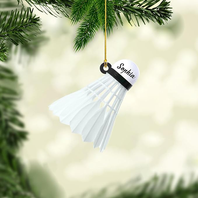 Custom Christmas Gift for Badminton Players, Sports Lovers Badminton Ornament LL14