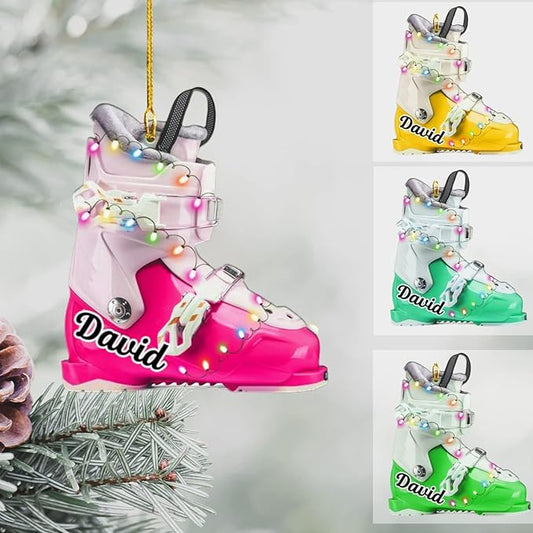 Personalized Snow Skiing Ornament, Custom Colored Skiing Mask Shape Ornament NO8