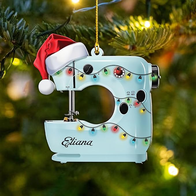 Custom Sewing Machine Ornament - Christmas Ornament Gift for Sewing Lovers LL26