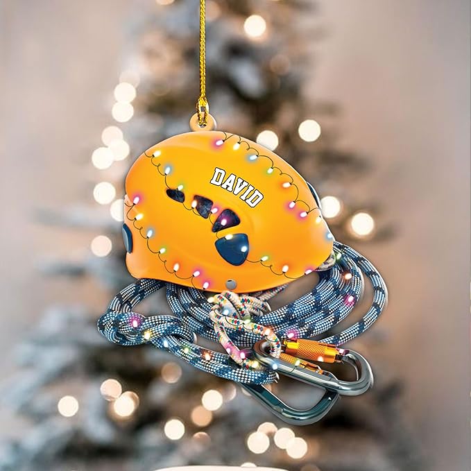 Custom Climbing Ornament - Custom Rock Climber Christmas Gift for Mountaineers LL11