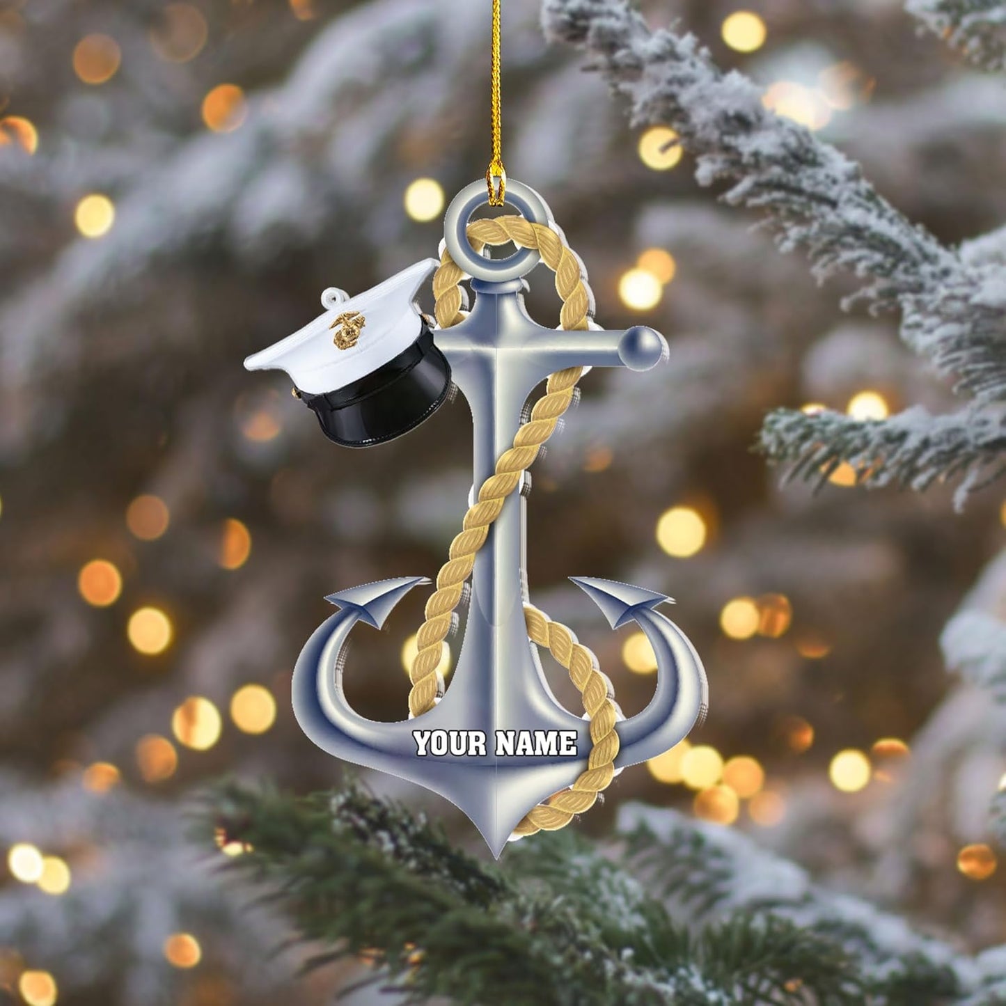 Custom Name Sailor Ornament – Personalized Captain Acrylic Sailing Ornament, Nautical Christmas Tree Decoration for Navy Lovers TS36