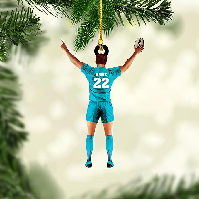Personalized Rugby Player Christmas Gift for Sports Lovers - Rugby Ornament LL19